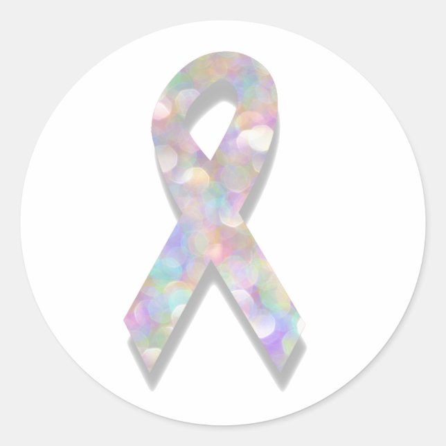 Sticker Rond ruban de cancer du poumon perlé (Devant)