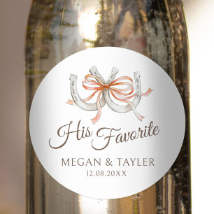 Sticker Rond Ruban de fer à cheval automne mariage son préféré