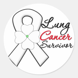 Sticker Rond Ruban de la fleur du cancer du poumon