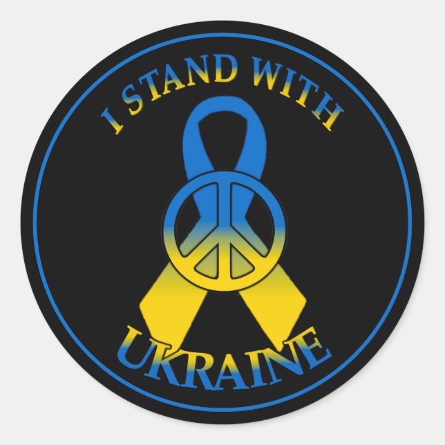 Sticker Rond Ruban de la paix en Ukraine (Devant)
