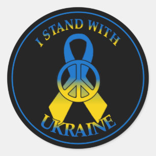 Sticker Rond Ruban de la paix en Ukraine