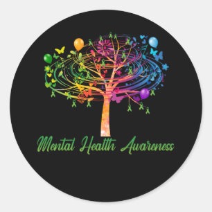 Sticker Rond Ruban de l'arbre de sensibilisation à la santé m