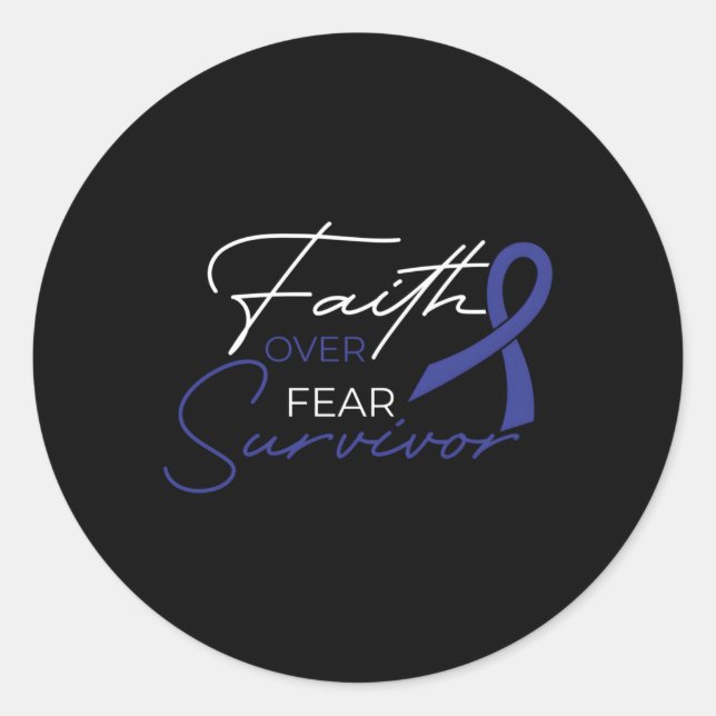 Sticker Rond Ruban de lutte contre le cancer du côlon (Devant)