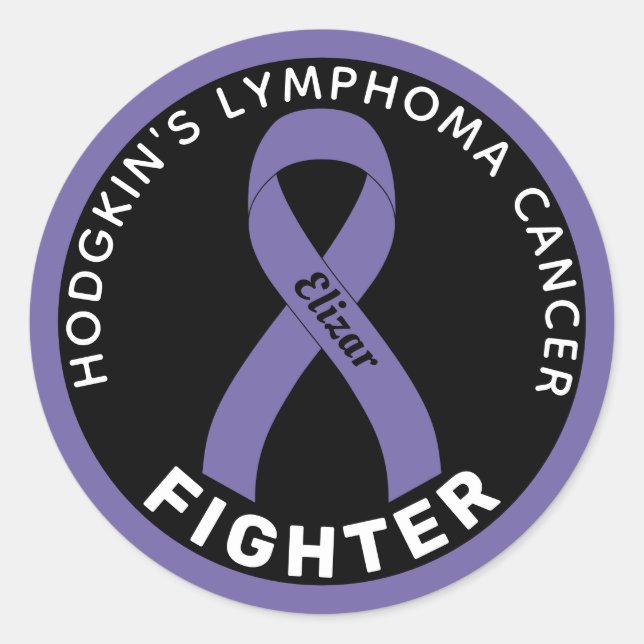 Sticker Rond Ruban de lutte contre le cancer du lymphome de Hod (Devant)