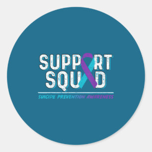 Sticker Rond Ruban de sensibilisation à la prévention du suicid
