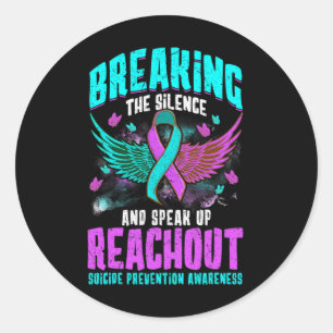 Sticker Rond Ruban de sensibilisation à la prévention du suicid