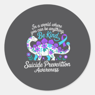 Sticker Rond Ruban de sensibilisation à la prévention du suicid