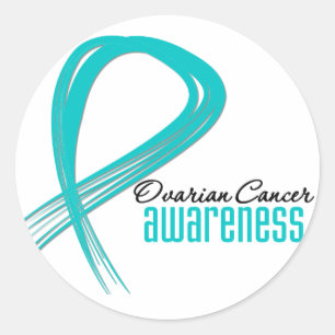 Sticker Rond Ruban de sensibilisation au cancer de l'ovaire