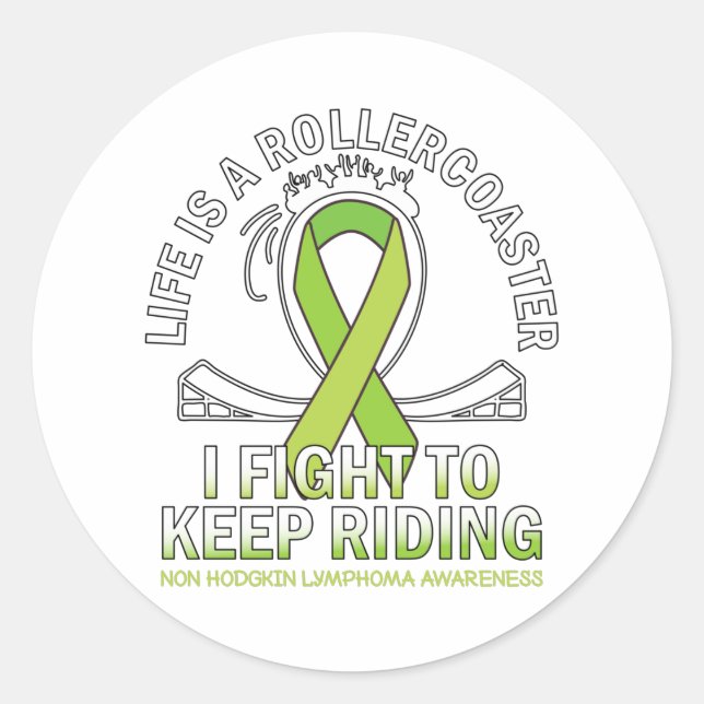 Sticker Rond Ruban de sensibilisation au cancer du lymphome non (Devant)