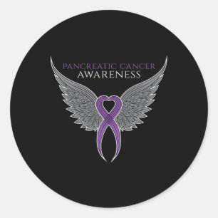 Sticker Rond Ruban de sensibilisation au cancer pancréatique po