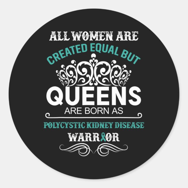 Sticker Rond Ruban de sensibilisation aux maladies du rein poly (Devant)