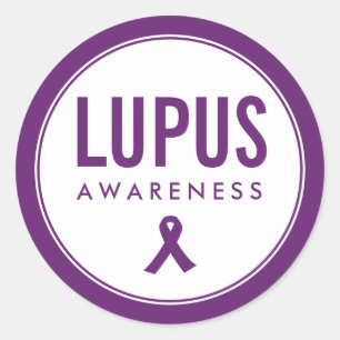 Sticker Rond Ruban de sensibilisation Lupus pourpre