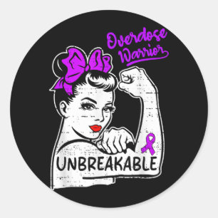 Sticker Rond Ruban du Mois de la sensibilisation aux guerrières