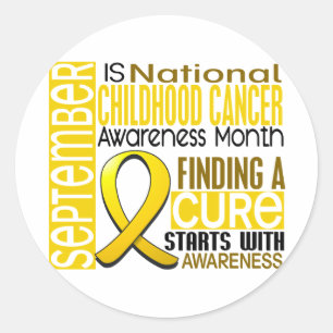 Sticker Rond Ruban I2 1,5 de mois de conscience de Cancer