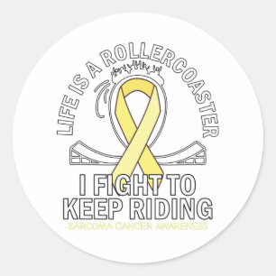 Sticker Rond Ruban jaune de sensibilisation au cancer du sarcom