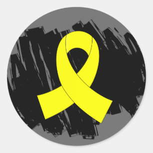 Sticker Rond Ruban Jaune Sarcoma Avec Écriture