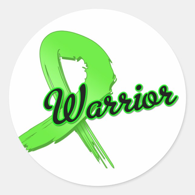 Sticker Rond Ruban Lymphoma Warrior Grunge (Devant)