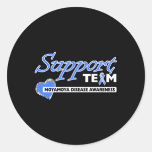 Sticker Rond Ruban Moyamoya Maladie Sensibilisation Blue Suppor