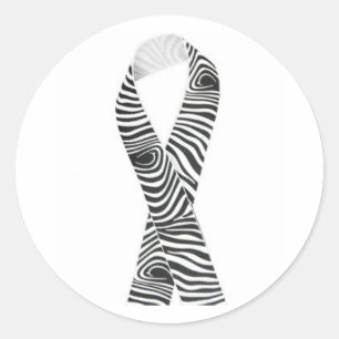 Sticker Rond Ruban noir et blanc de zèbre