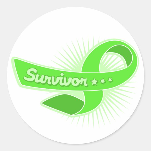 Sticker Rond Ruban non Hodgkins Lymphoma Survivante (Devant)