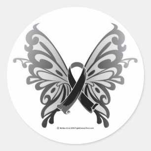 Sticker Rond Ruban papillon du cancer de la peau