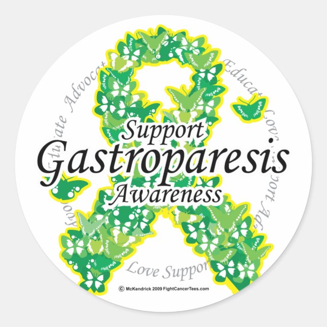 Sticker Rond Ruban papillon Gastroparesis (Devant)