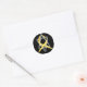 Sticker Rond Ruban "peint" de Cancer d'enfance d'or (Enveloppe)