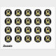 Sticker Rond Ruban "peint" de Cancer d'enfance d'or (Feuille)