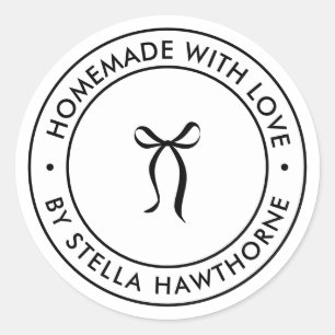 Sticker Rond Ruban personnalisé fait avec amour
