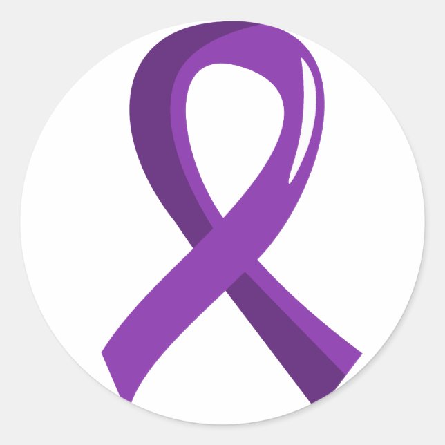 Sticker Rond Ruban pourpre de la maladie de Crohn 3 (Devant)