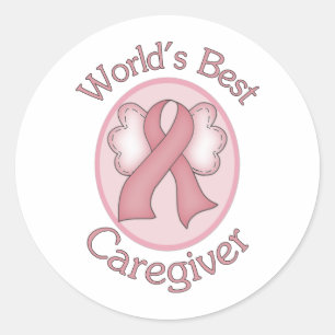 Sticker Rond Ruban rose du cancer du sein, le meilleur acteur d