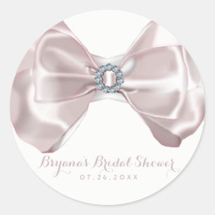 Sticker Rond Ruban rose et diamants Chic pour la douche de la m