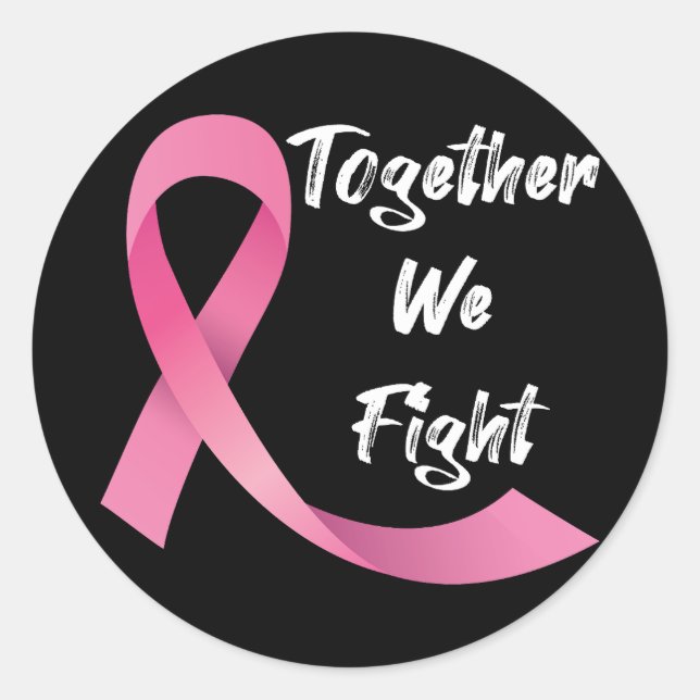 Sticker Rond Ruban rose Femmes Sensibilisation au cancer Cancer (Devant)