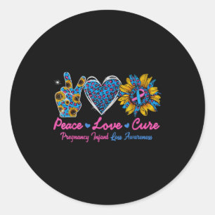 Sticker Rond Ruban Tournesol Grossesse Perte de Bébé Sensibilis