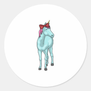 Sticker Rond Ruban Unicorn