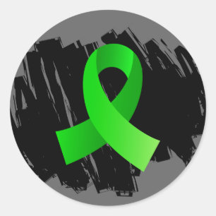 Sticker Rond Ruban vert à la chaux de Lymphome non Hodgkin avec