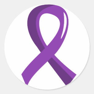 Sticker Rond Ruban violet de déformation de Chiari 3