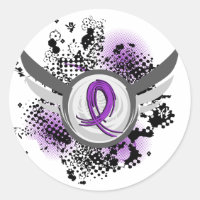 Ruban Violet Et Ailes Cancer Pancréatique