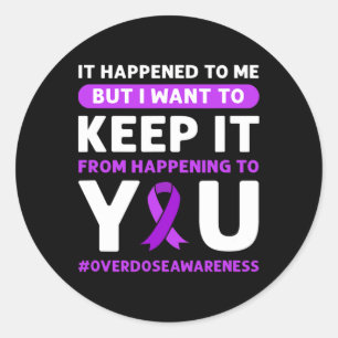 Sticker Rond Ruban Violet. Sensibilisation aux surdoses 4