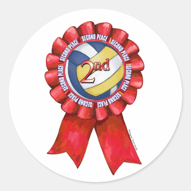 Sticker Rond Rubans de volleyball 2e (Devant)