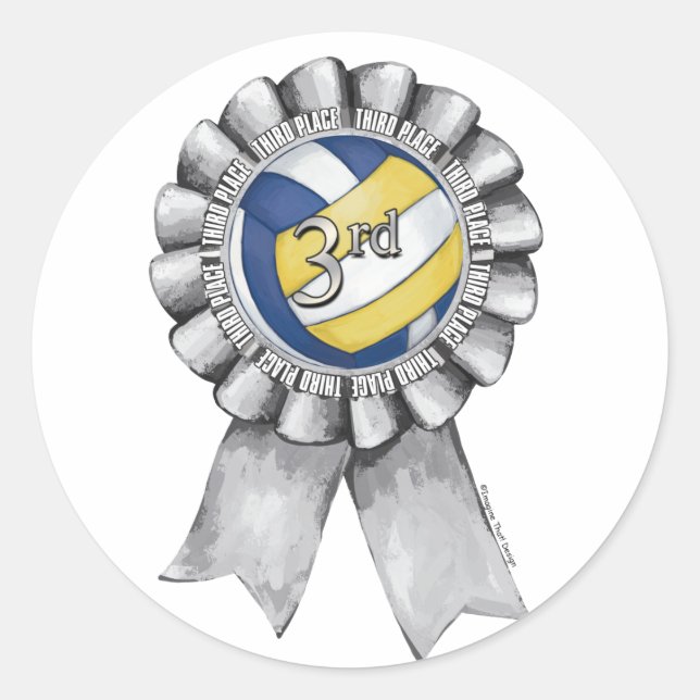 Sticker Rond Rubans de volleyball 3e (Devant)