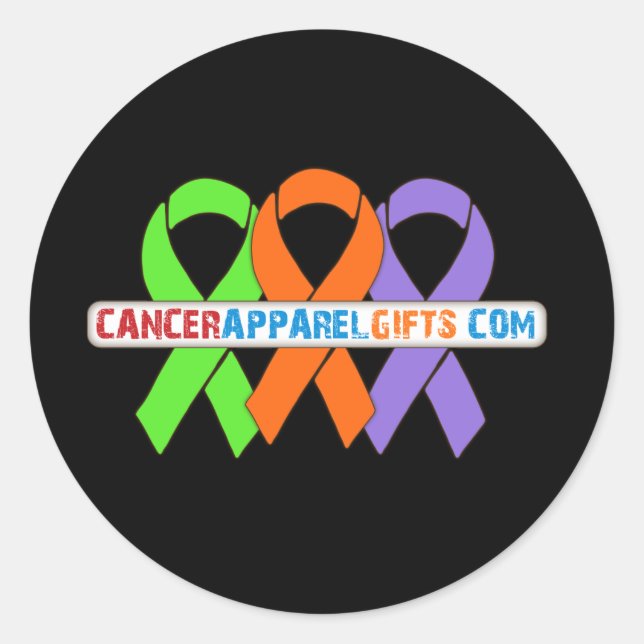 Sticker Rond Rubans pour une cause v5 - CancerApparelGifts.Com (Devant)
