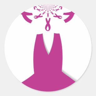 Sticker Rond Rubans rose Cancer du sein Sensibilisation Art Imp