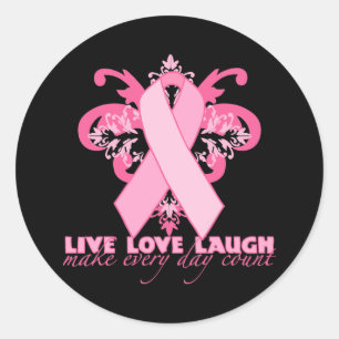 Sticker Rond Rubans roses chaque jour