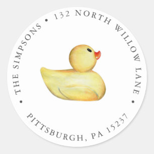 Sticker Rond Rubber Duck Baby Return Adresse