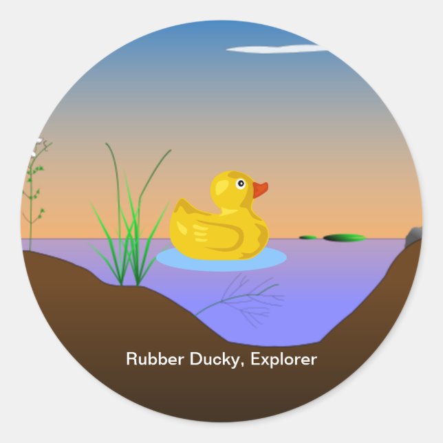 Sticker Rond Rubber Ducky, Explorateur (Devant)