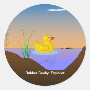 Sticker Rond Rubber Ducky, Explorateur