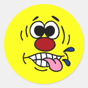 Sticker Rond Rude Face Grumpey