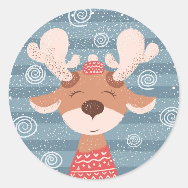 Sticker Rond Rudolph (Devant)