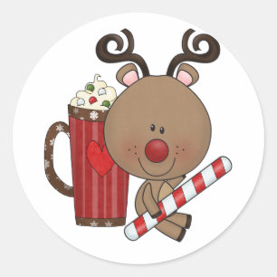 Sticker Rond Rudy Reindeer Au Cocoa